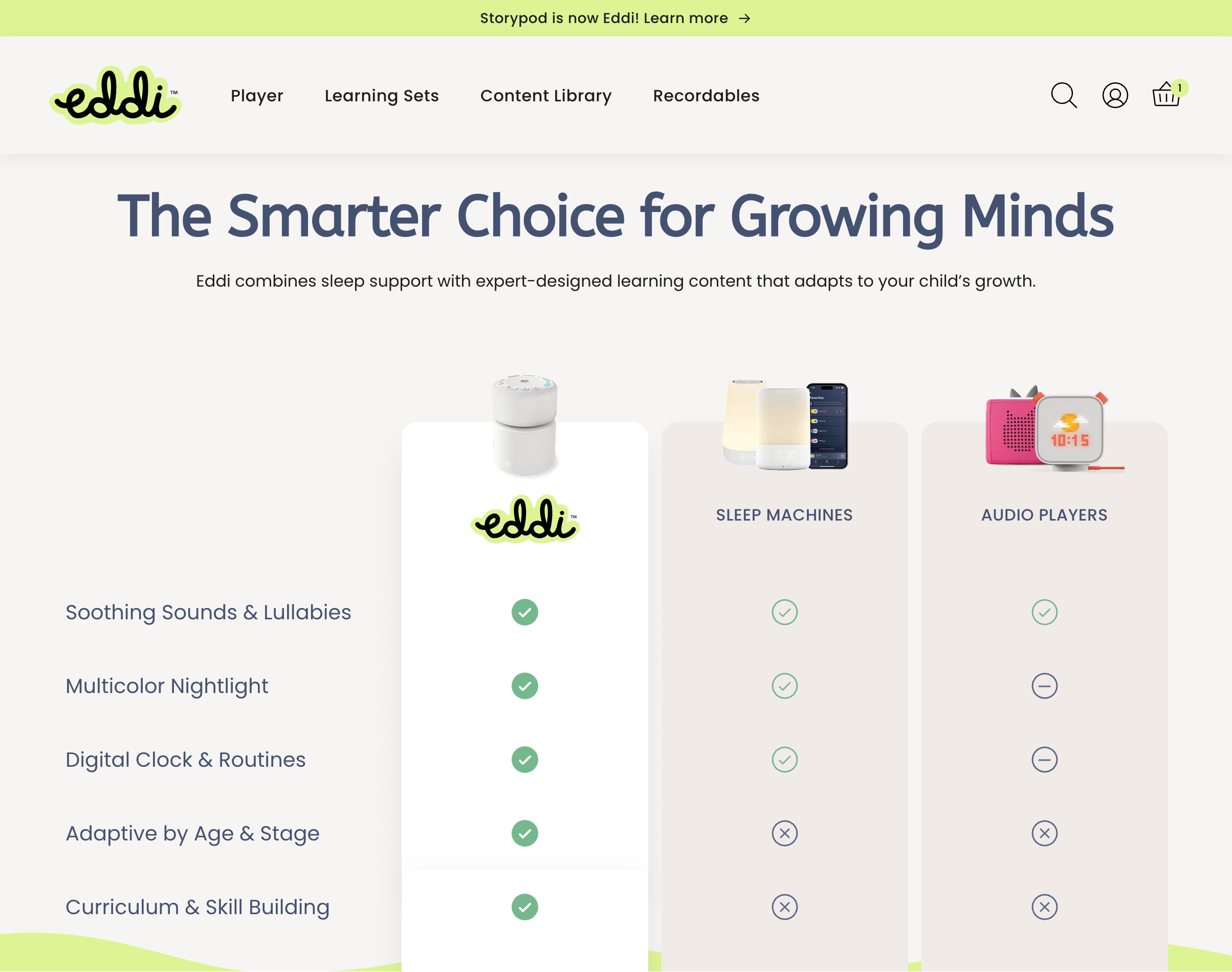 Eddi player product page with bundle options and buy box