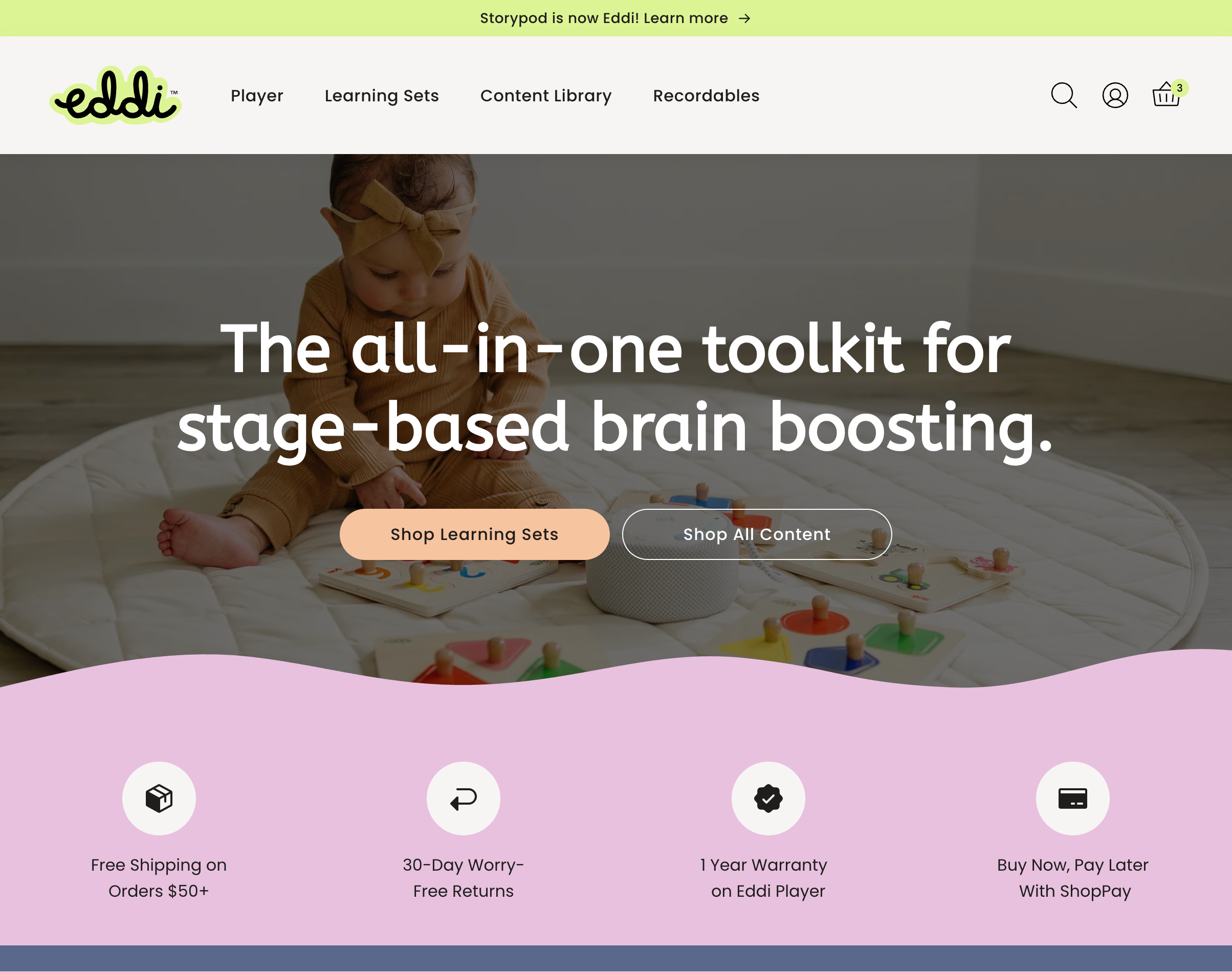 Eddi recordable tokens product page with personalization messaging